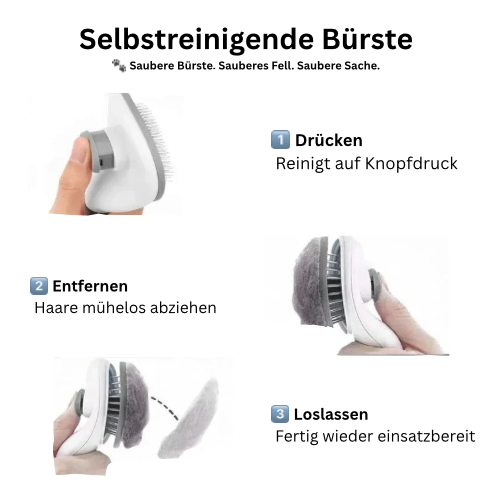 Selbstreiningende Tierhaarbürste