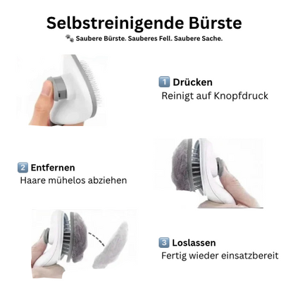 Selbstreiningende Tierhaarbürste